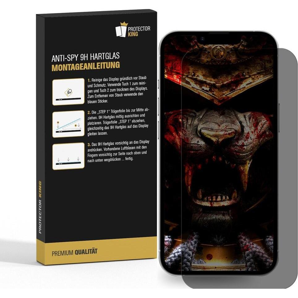 Thumbnail - Protectorking 2x Echtes Tempered 9H Panzerhartglas Blickschutz (2 Stück, Apple iPhone 14 Pro Max), Smartphone Schutzfoli...