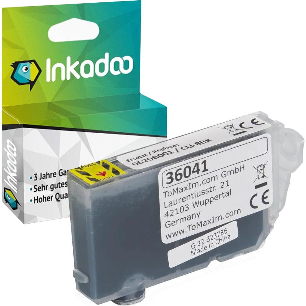 Inkadoo, Druckerpatrone, Druckerpatronen kompatibel zu Canon 0620B001 / CLI-8BK XL Tintenpatrone, schwarz Schwarz (BK)