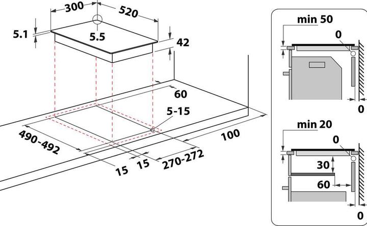 Actual product image Whirlpool WRD6030B (30 cm, Glass ceramic hob)