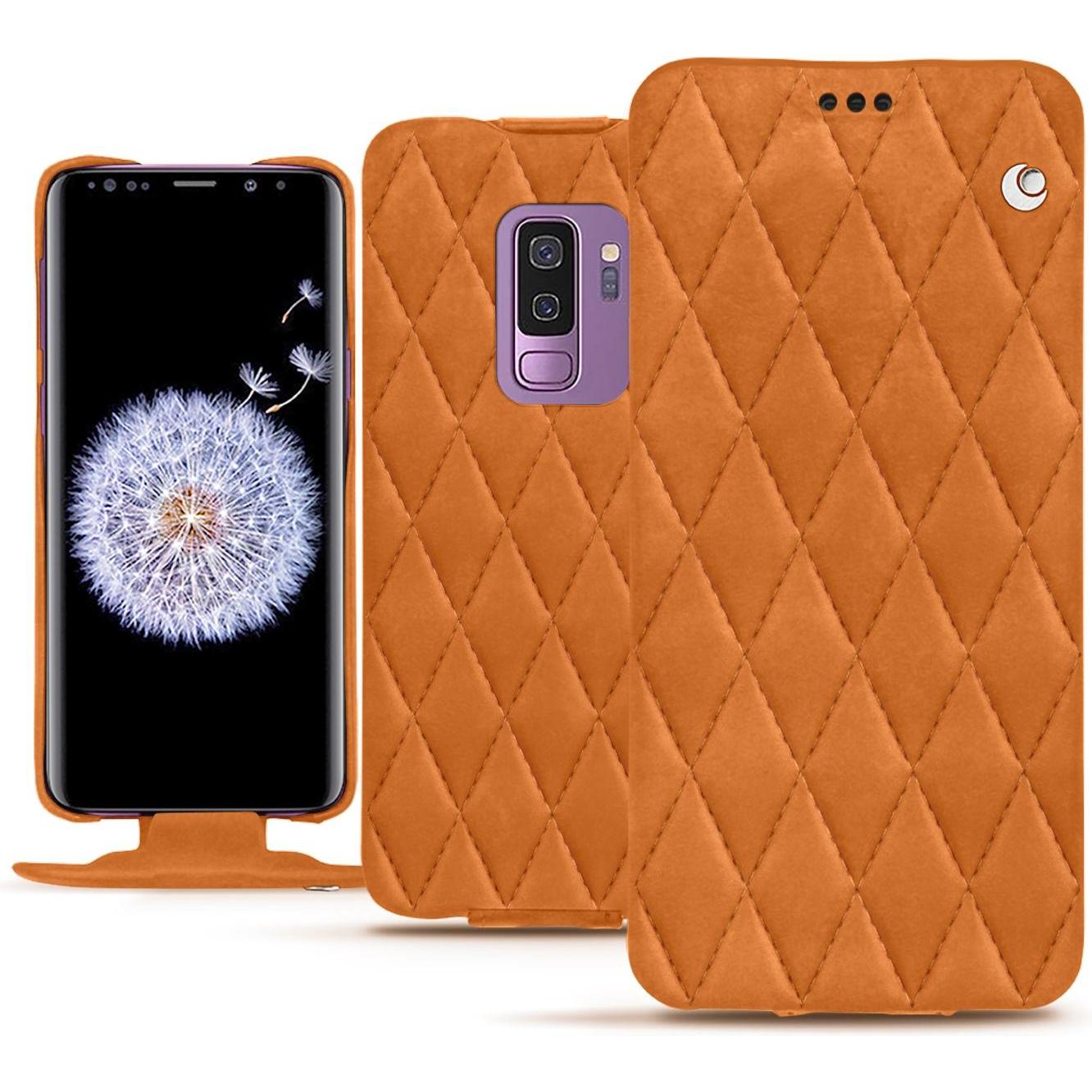 Thumbnail - Noreve Lederschutzhülle vertikal (Samsung Galaxy S9+), Smartphone Hülle, Orange