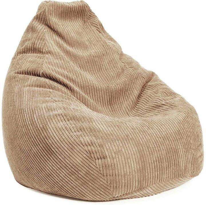 Lumaland Beanbag Giant Cord 400 L, beige, depth: 30