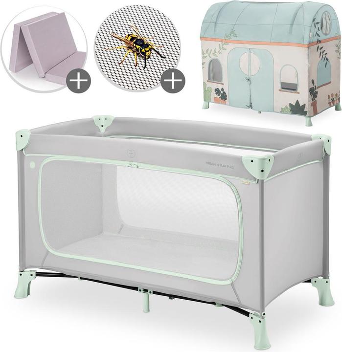 Hauck Reisebetten Reisebett Set Dream N Play Plus inkl. Spielzelt (60 x 120 cm)