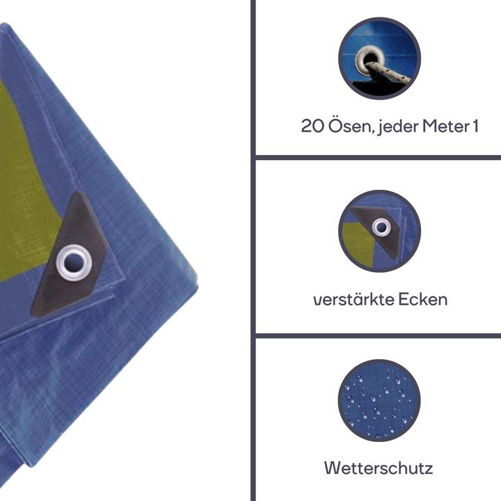 Actual product image Perel Tarpaulin - Blue/Green - Standard - 5 x 5 m (20 x 20 m)
