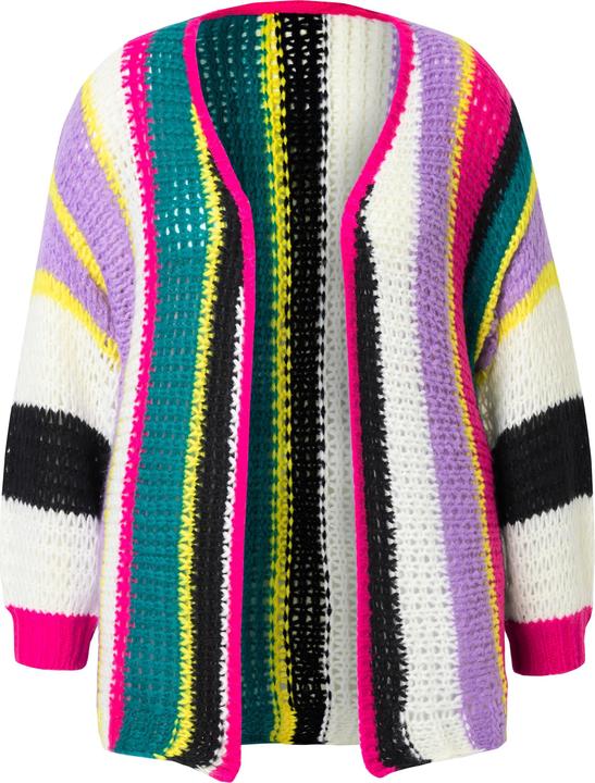 Produktbild Angel of Style Strickjacke, Straight Fit, bunten Streifen, Ballonärmel (50, 52)