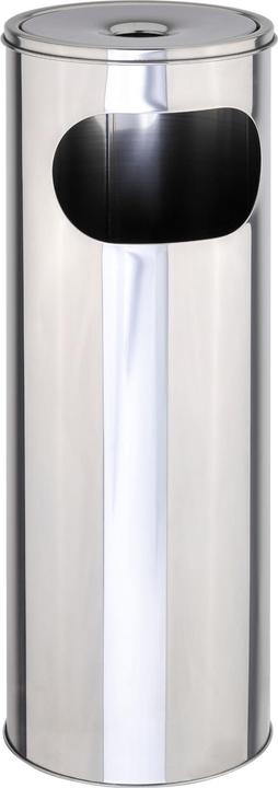 Produktbild Novaliv Standaschenbecher für draussen Edelstahl Silber 58 cm hoch 21cm Ø 2in1 für Müll- und Zigarett