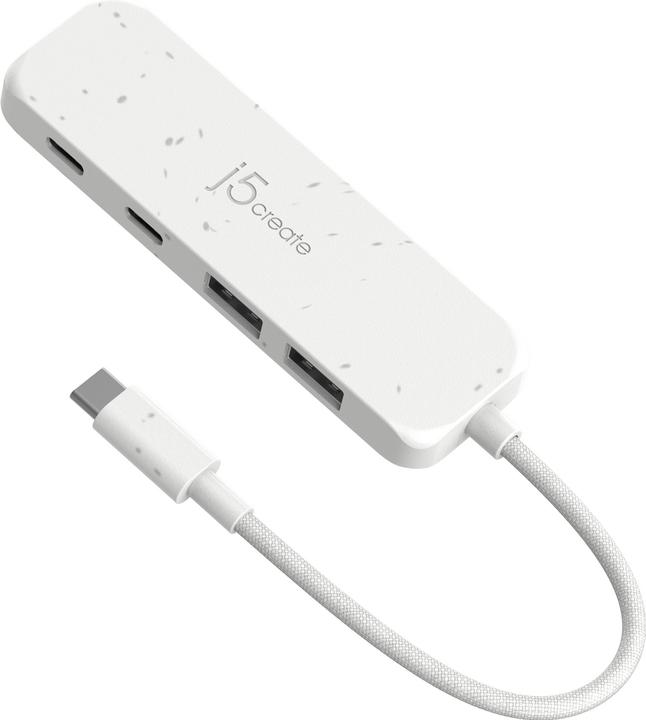 Produktbild j5Create Umweltfreundlicher USB-C-zu-Hub Typ C & Typ A Gen 2 mit 4 Anschlüssen, USB 3.2 Gen 1 (3.1 G (USB-C, 4 Ports)