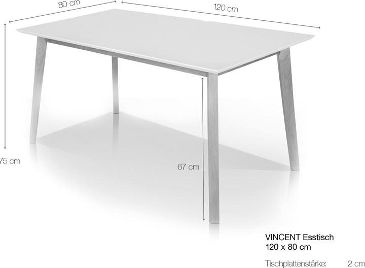 Actual product image Möbel-Eins Vincent (120 x 80 x 75 cm)