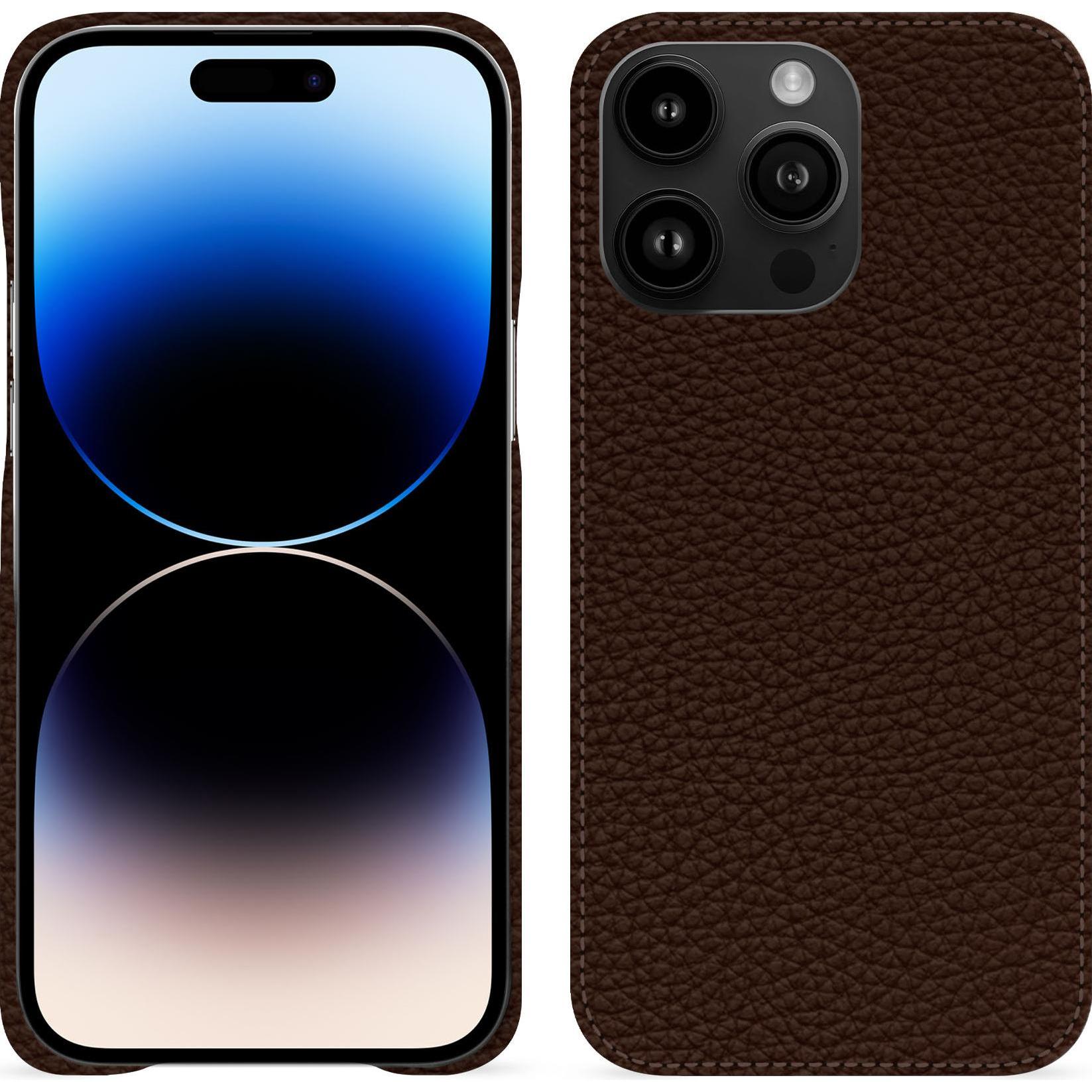 Noreve Lederschutzhülle (Apple iPhone 15 Pro Max), Smartphone Hülle, Braun