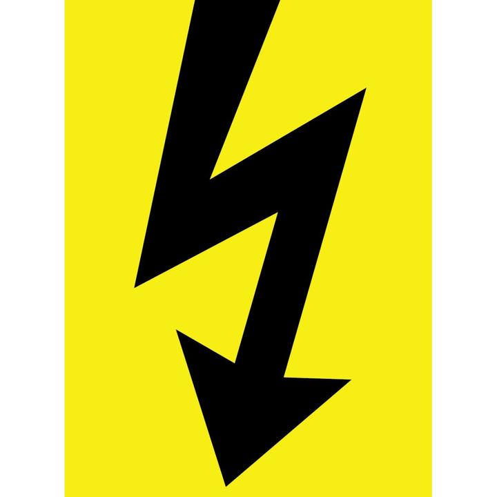 Elbro Warnaufkleber Blitz 85×115mm selbstklebend gelb