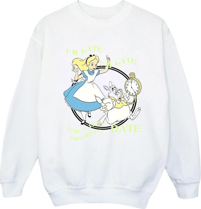 Actual product image Disney Girls Alice In Wonderland I'm Late Sweatshirt (140, 146)