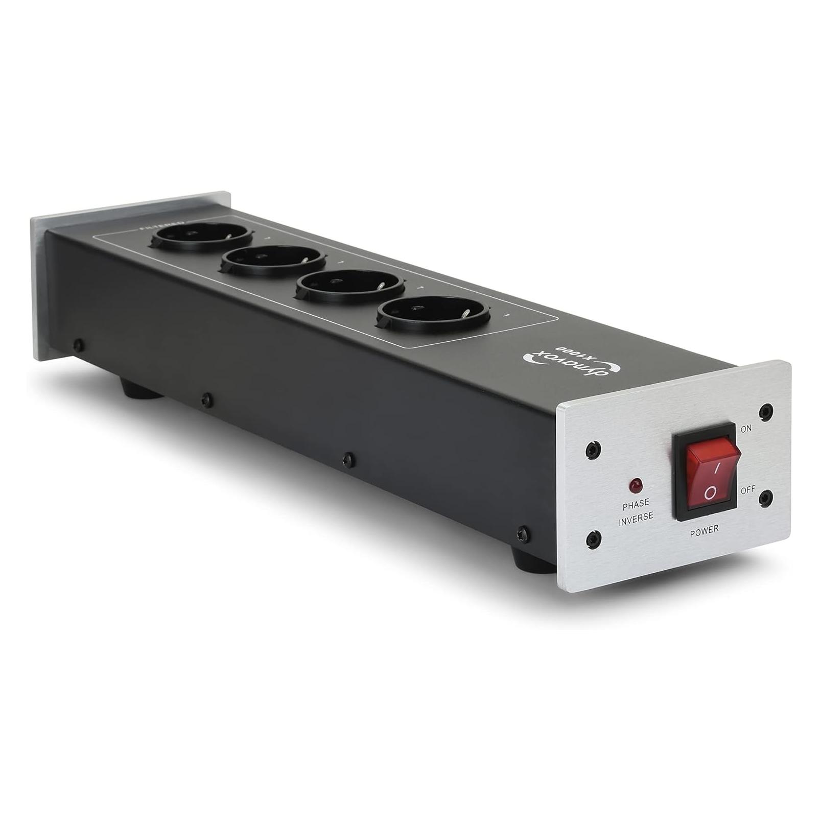 Dynavox, Stekkerdoos, 207753 Powerstrip Voor Niet-verwarmende Apparaten Zilver Powerstekker 1pc. (4x, 1.50 m)