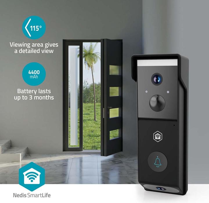 Image du produit Nedis SmartLife Video-Türsprechanlage | Batteriebetrieben | 2x Full HD 1080p | Cloud Storage (option (Sans fil)
