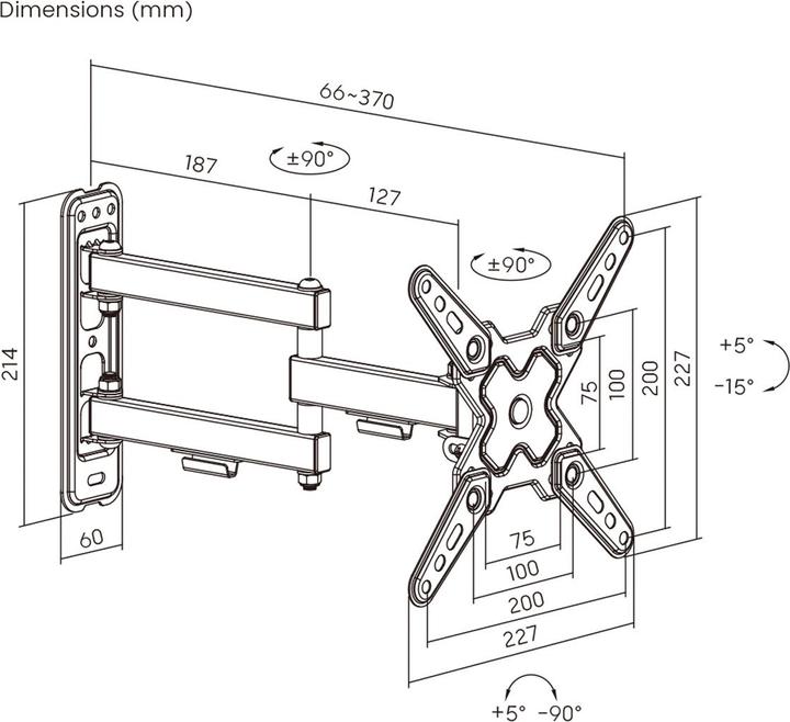 Produktbild Value Basic TV Wall Mount, 3 (Wand, 20 kg, 32" - 43")