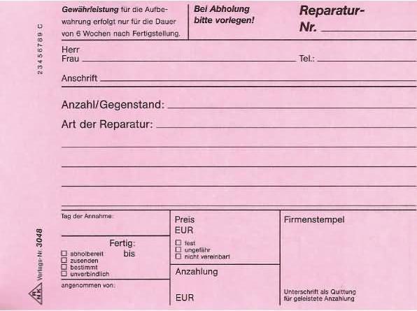 Produktbild Rnk Reparatur-Block A6 3048