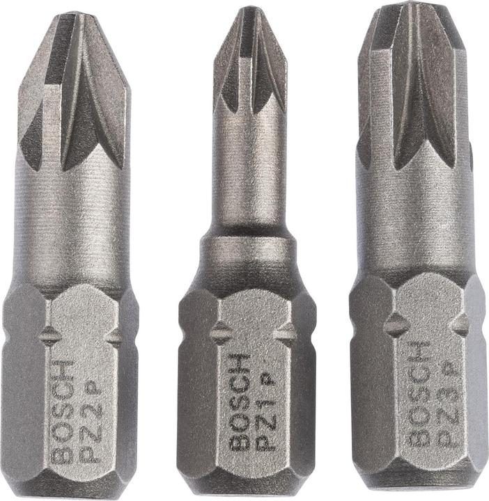 Actual product image Bosch Professional Zubehör Bosch Professional cross-recess bit PZ 1, PZ 2, P (Cross Pozidriv PZ M1, Cross Pozidriv PZ M2, Cross Pozidriv PZ M3)