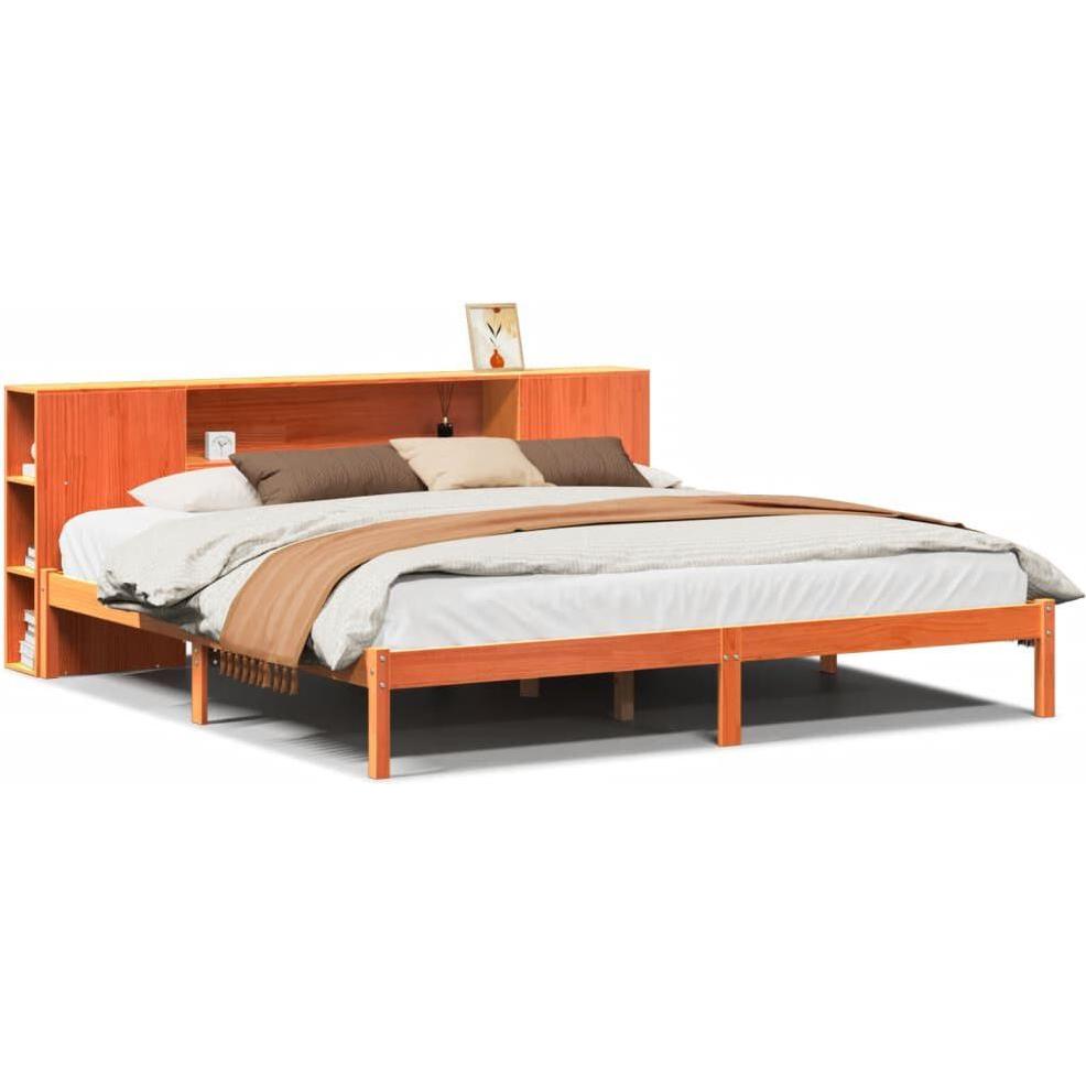 VidaXL, Bett, Bett mit Regal ohne Matratze (180 x 200 cm)