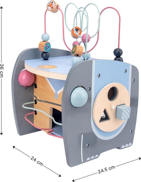 Produktbild Hermex 5in1 Aktivitäts-Holzwürfel für Kleinkinder Motorikwürfel Holzspielzeug