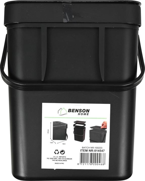 Produktbild Benson Home Abfalleimer schwatz (3 l)