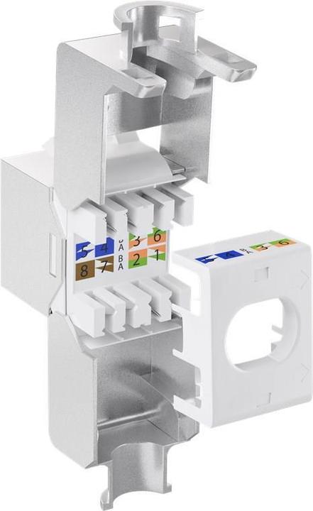 Actual product image Goobay Keystone RJ45 module CAT 6A, STP, slim-line (Keystone module)