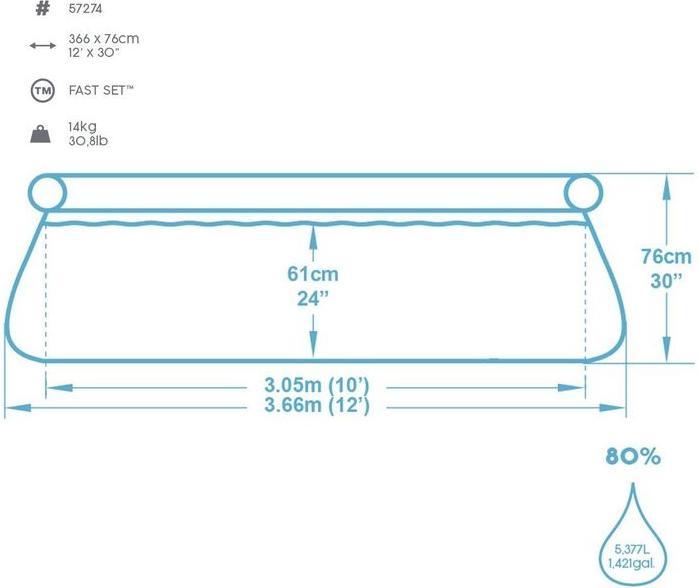 Actual product image Bestway Fast Set (Ø 366 x 76 cm)
