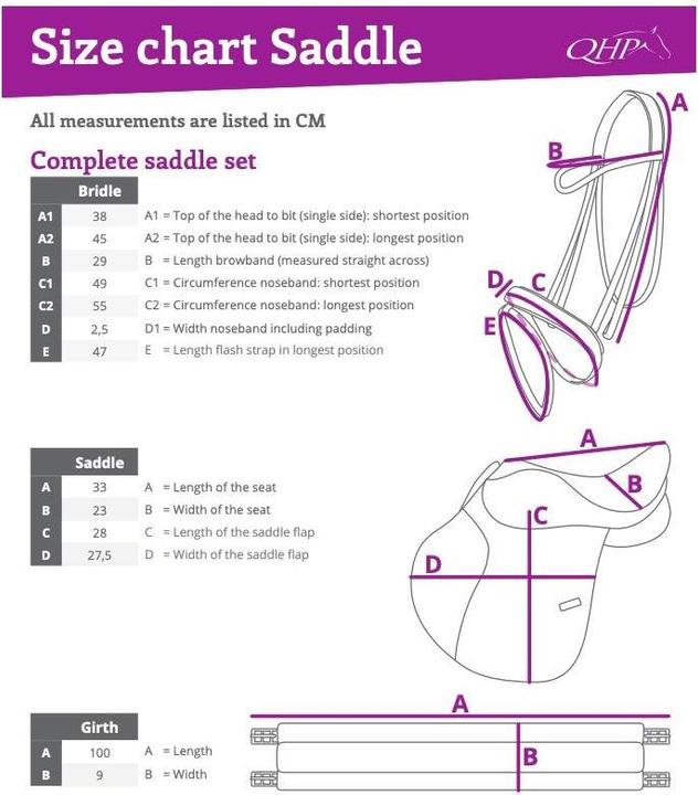 Actual product image Qhp Saddle bridle complete set