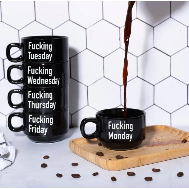 Produktbild Fisura Tassen „Fucking Week“ (5er-Set) (120 ml, 5x)
