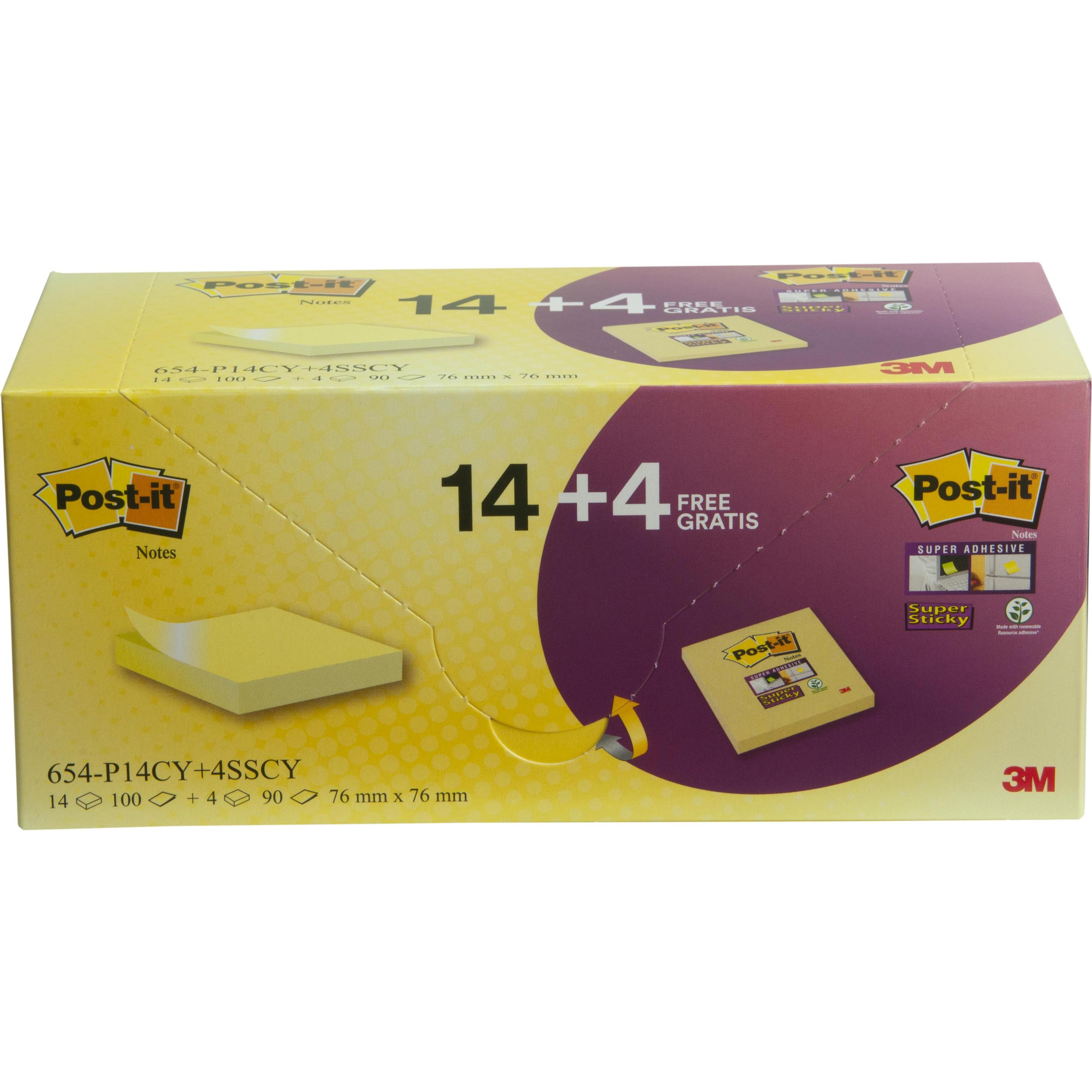 Thumbnail - Post-it, Haftnotiz, Super Sticky (76 x 76 mm)