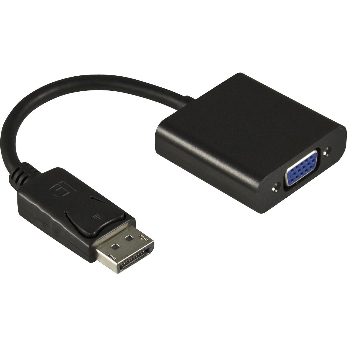 Deltaco Nero Dp-Vga7 Cavo Video Adattatore 0,2 M Displayport Vga (D-Sub) (Vga, 20 Cm), Adattatore Dati + Video,