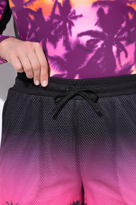 Immagine prodotto Ulla Popken Shorts sportivi in mesh con palme, taglio della gamba ampio e cintura elastica (46)