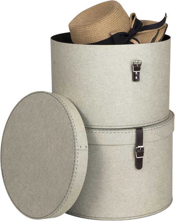 Produktbild Bigso 2er-Set Aufbewahrungsboxen mit Lederriemen (2x)