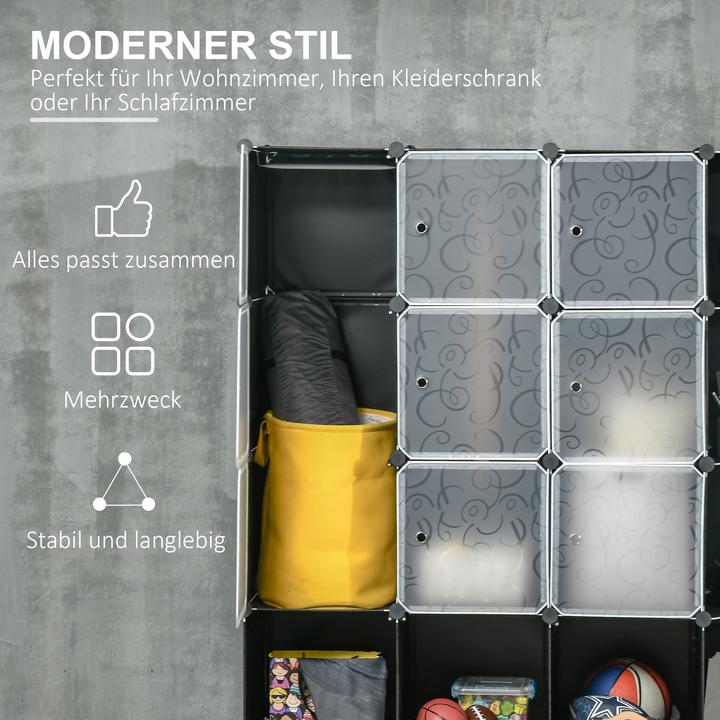 Produktbild Homcom DIY Kleiderschrank Kunststoff, Stahl Schwarz
