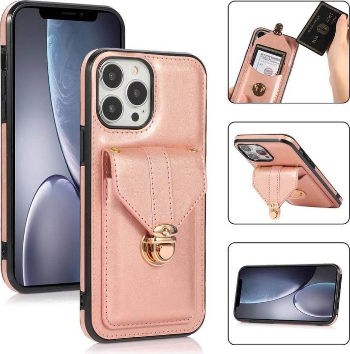Image du produit Cover-Discount iPhone 14 Pro Max- Étui avec pochette rose (Apple iPhone 14 Pro Max)