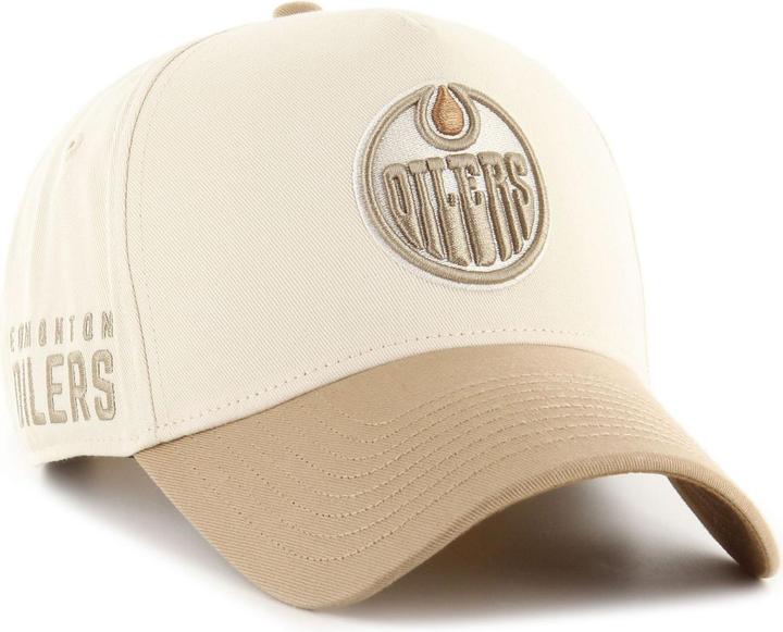 Actual product image 47 Brand Snapback Cap - Side Script Edmonton Oilers Beige