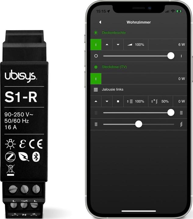 Produktbild Ubisys Leistungsschalter S1-R ZigBee 3.0 (Rolladenaktor)