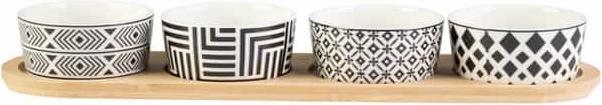 Produktbild Excellent Houseware Bambustablett mit 4 Keramik Schalen