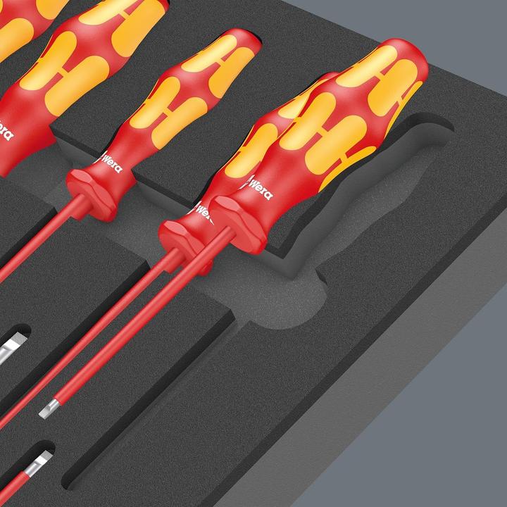 Actual product image Wera 9711 Foam insert VDE screwdriver set 1 (Phillipps cross recess (PH), Pin-torx, Port, Pozidriv cross recess (PZ))