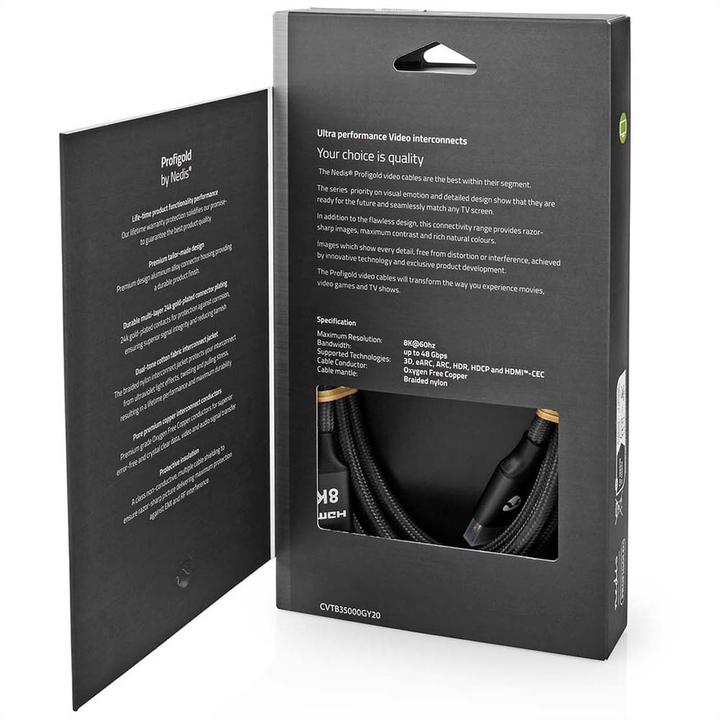 Produktbild Nedis Ultra High Speed ​​HDMI ™ -Kabel | HDMI™ Stecker | HDMI™ Stecker | 8K@60Hz | 48 Gbps | 2.00 m (2 m)