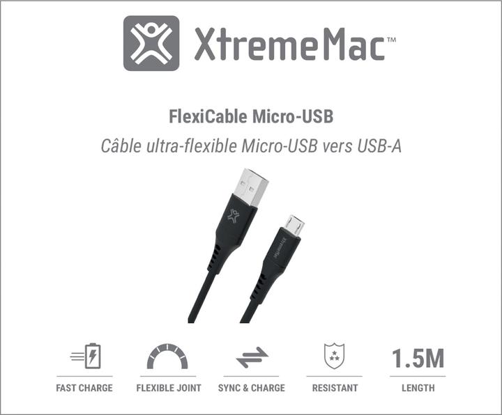 Actual product image XtremeMac Flexi Micro-USB To USB-A (1.50 m, USB 3.0, 10 W)