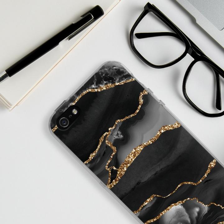 Produktbild DeinDesign Silikon Hülle für Apple iPhone 5s Handyhülle Case Smartphone Schutzhülle Glitzer Look Marmor (Apple iPhone 5s)