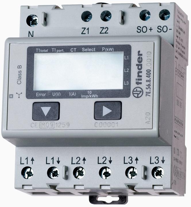 Immagine prodotto Finder FIN 7E.56.8.400.0010 Contatore con trasformatore di corrente trifase, 5 A