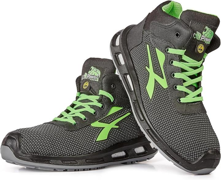 Produktbild U-Power Sicherheitsstiefel RedLion HARD Grösse 43 schwarz/grün S3 SRC ESD EN ISO 20345 Putek Technology (S3, 43)