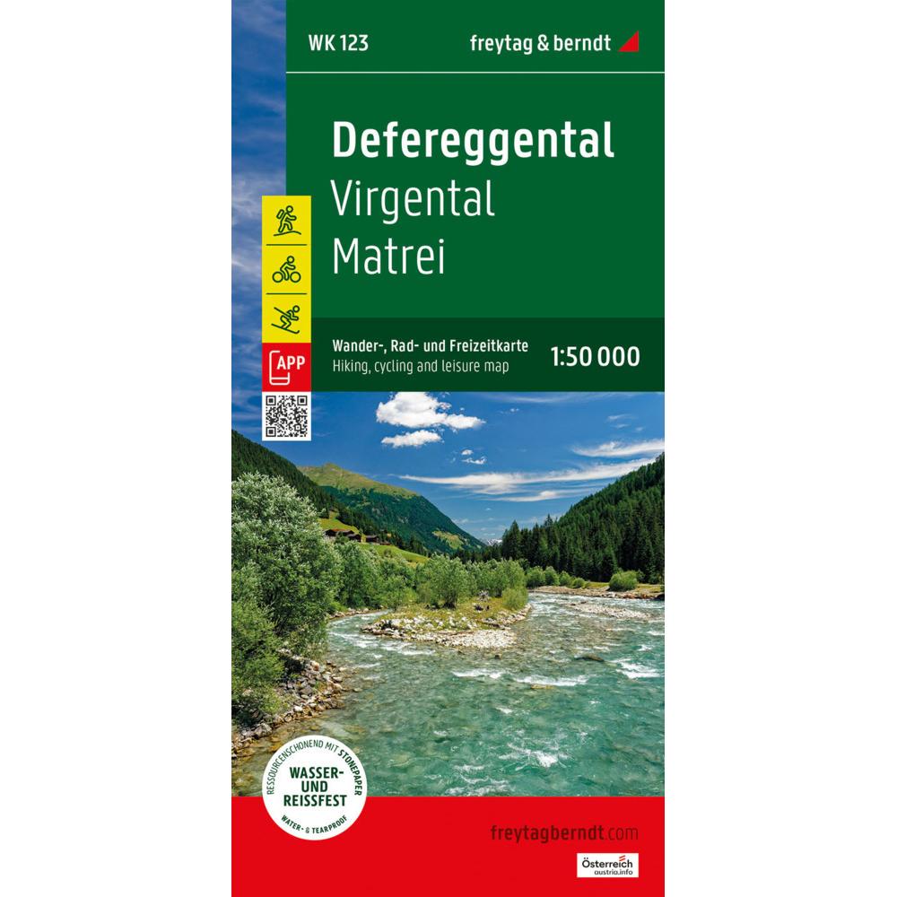 Defereggental, Wander-, Rad- und Freizeitkarte 1:50.000, freytag & berndt, WK 123, Landkarte