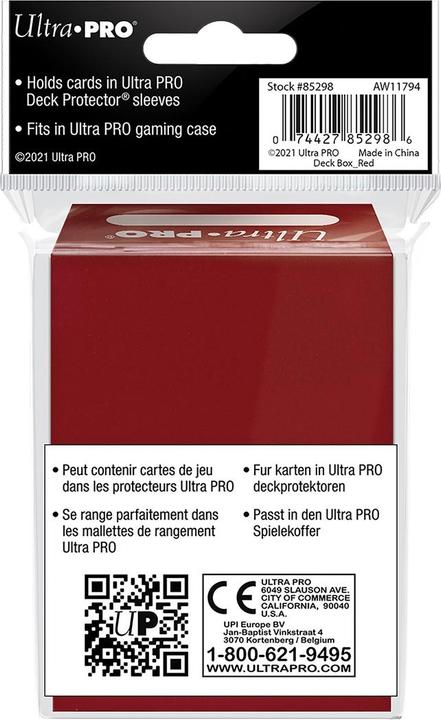 Actual product image Ultra Pro Solid Red Deck Box