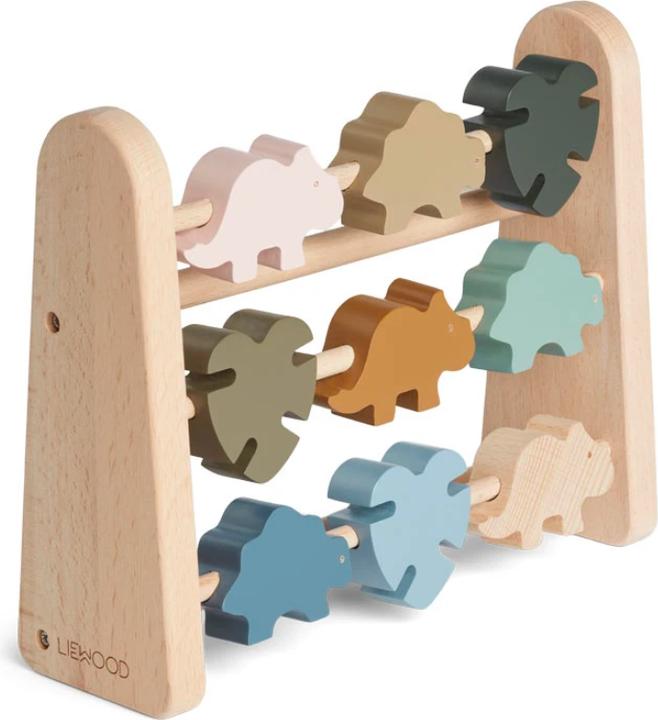 Actual product image Liewood Abacus slide rule Astrid made of beech wood Dino Multi Mix