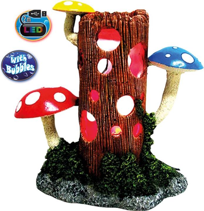 Nobby Aqua ornamenten STEM met MUSHROOMEN met LED (Decoratie, Andere objecten)