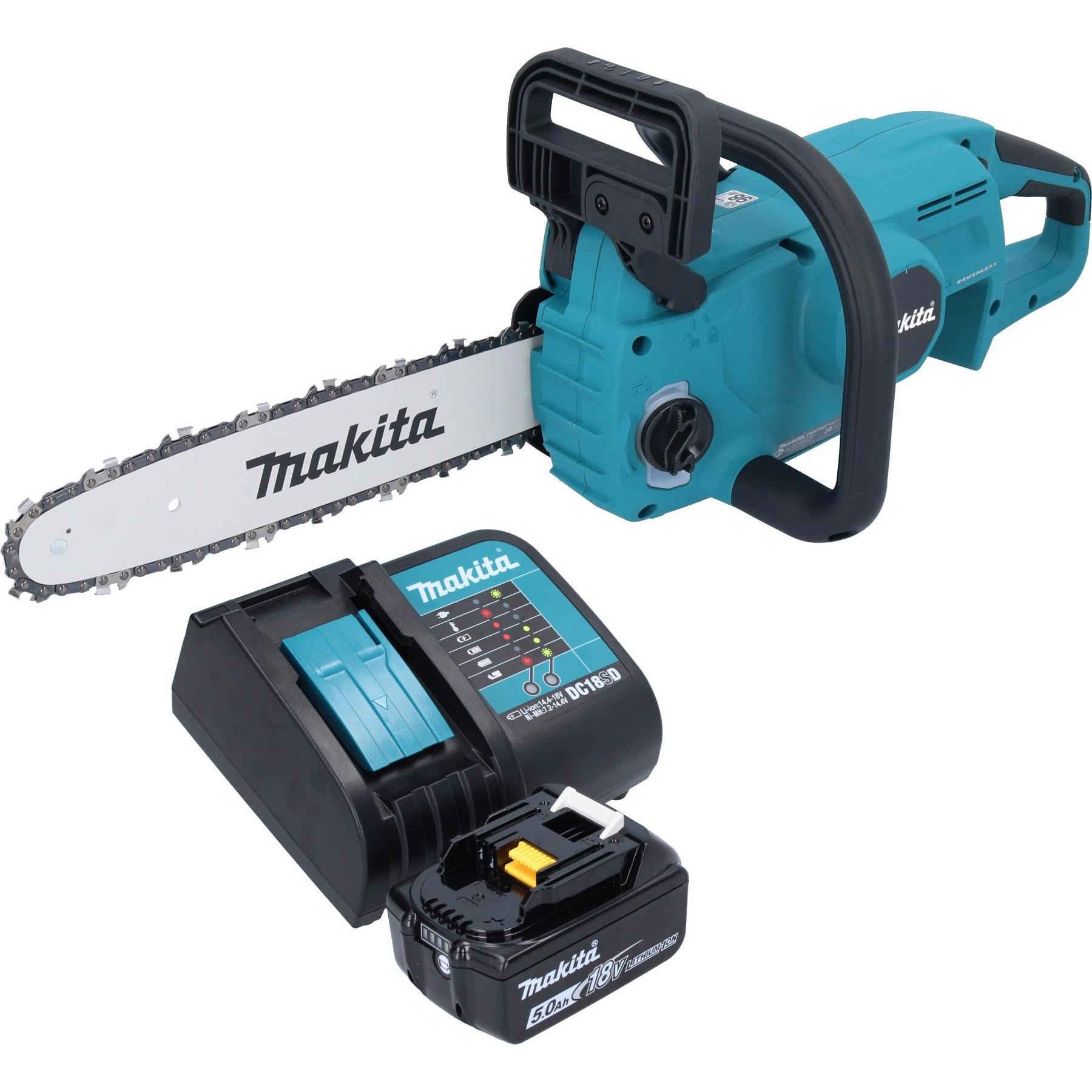 Thumbnail - Makita, Kettensäge, DUC 307 STX3 Akku Kettensäge 18 V 30 cm Brushless + 1x Akku 5,0 Ah + Ladegerät (Akku Kettensäge)