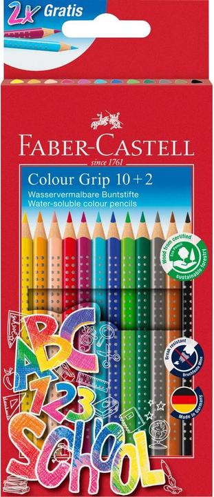 Image du produit Faber-Castell Coffret de crayons de couleur 10+2 Colour Grip assortis (12x)