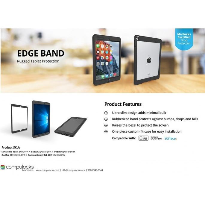 Thumbnail - Compulocks Edge Band for iPad /iPad Air 10.5 (iPad, iPad Air), Tablet Hülle, Schwarz