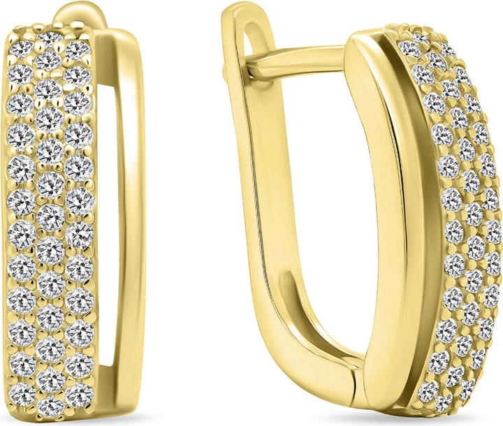 Actual product image Brilio Silver - Elegant gold-plated earrings with zircons EA530Y