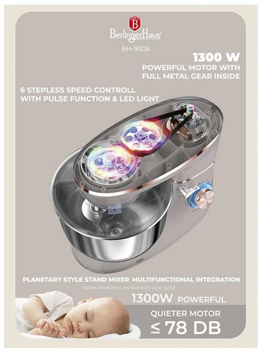 Immagine prodotto BerlingerHaus Haus Küchenmaschine matt Taupe Collection (1300 W)